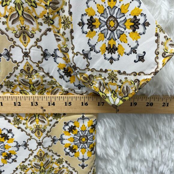 Lulus Yellow Geometric Print Sheath Dress Back Zip XS - Picture 6 of 7